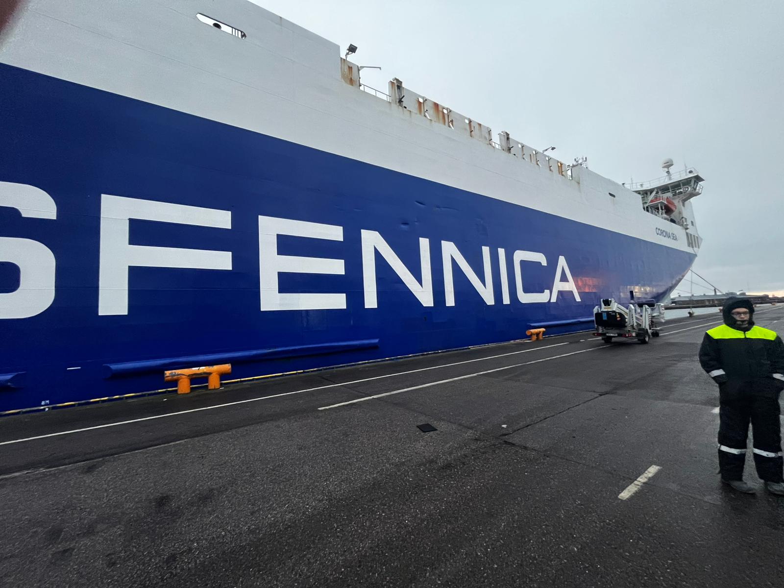 M/S Hafnia Sea & M/S Corona Sea: End of Charter Repaint for Transfennica Hull still carrying the previous charter
