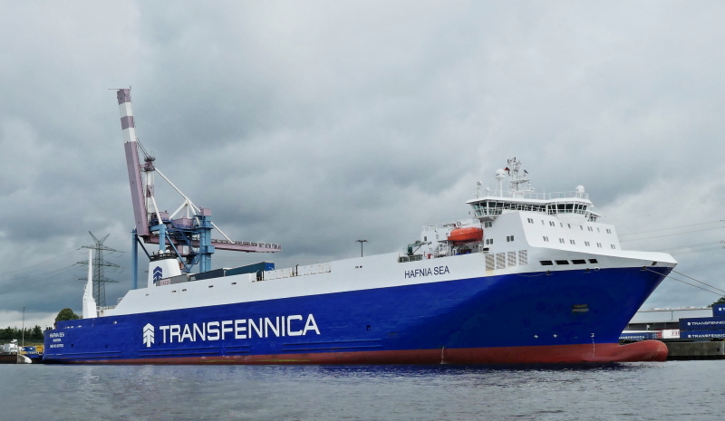 M/S Hafnia Sea in Transfennica livery before the end of charter repaint